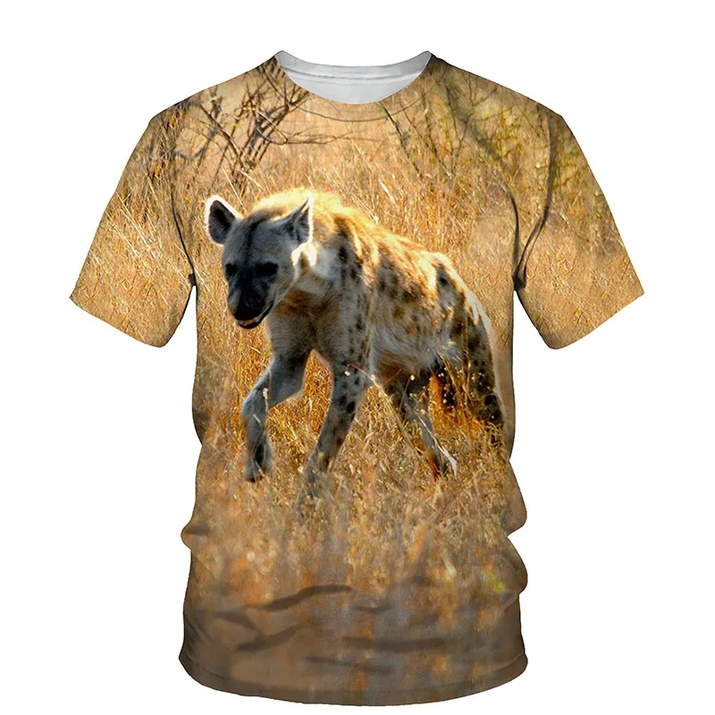 

Summer Personalized Print 3D Men's T-shirt Hyena Animal Pattern Fashion Classic O-neck Short-sleeved Casual Hip-hop Funny Shirt