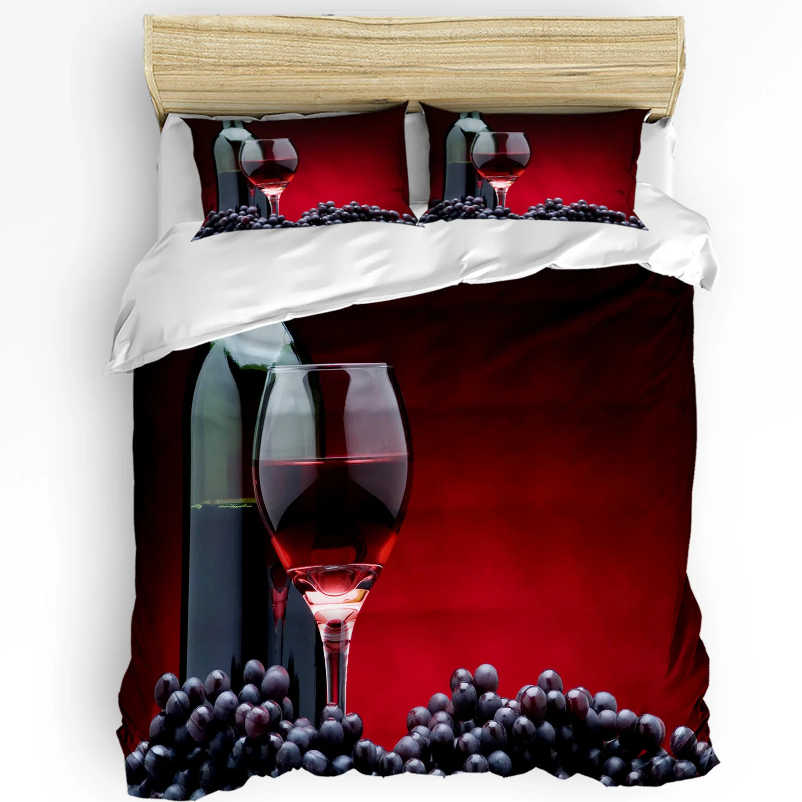 

Red Wine Grape Fruit Printed Comfort Duvet Cover Pillow Case Home Textile Quilt Cover Boy Kid Teen Girl Luxury 3pcs Bedding Set