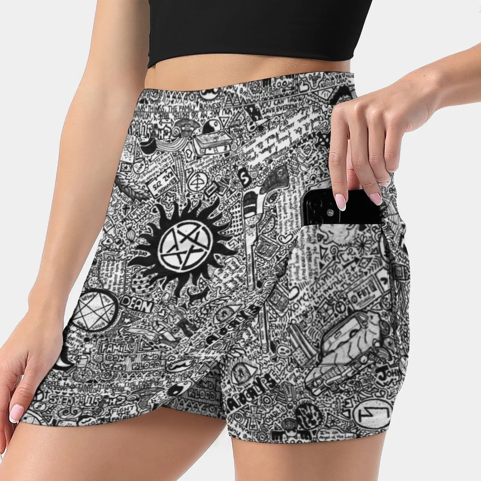 

Сверхъестественная Женская юбка Y2K, летняя одежда 2022, брючная юбка в стиле K-POP с карманами