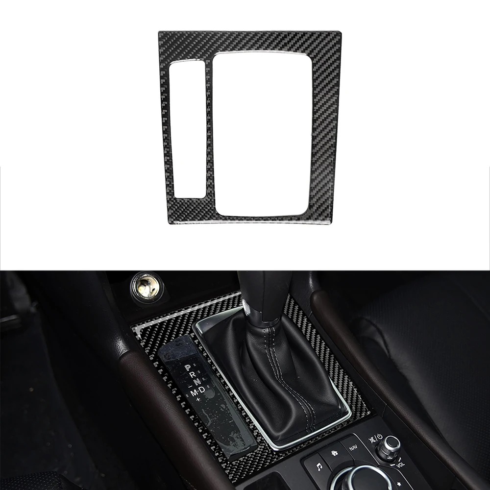 

Carbon Fiber Styling Car Interior Gear Shift Panel Cover Trim ABS For Mazda 3 Axela BM BN 2014 2015 2016 LHD Accessories