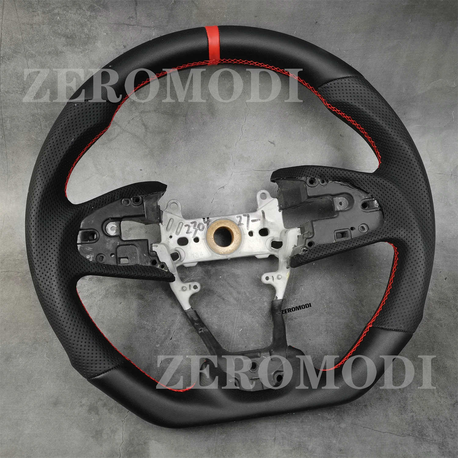 Спортивное кожаное рулевое колесо красное кольцо для 2016-2020 HONDA CIVIC Gen 10 Type-R