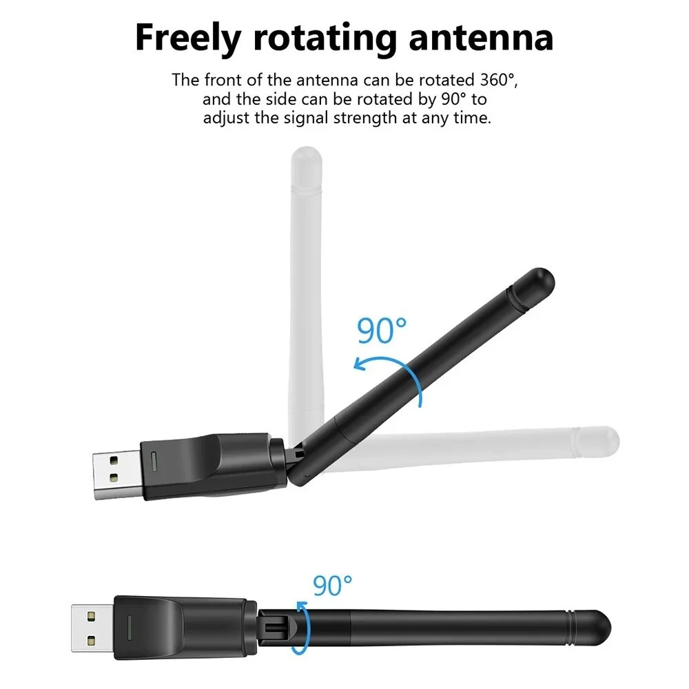 MT7601 Mini USB Wi-Fi адаптер 150 Мбитс 2,4 ГГц Беспроводная сетевая карта 802.11 Bgn LAN-ключ для телеприставки RTL8188 для настольных компьютеров (art.: 3920cda0dc62d) - 3920cda0dc62d