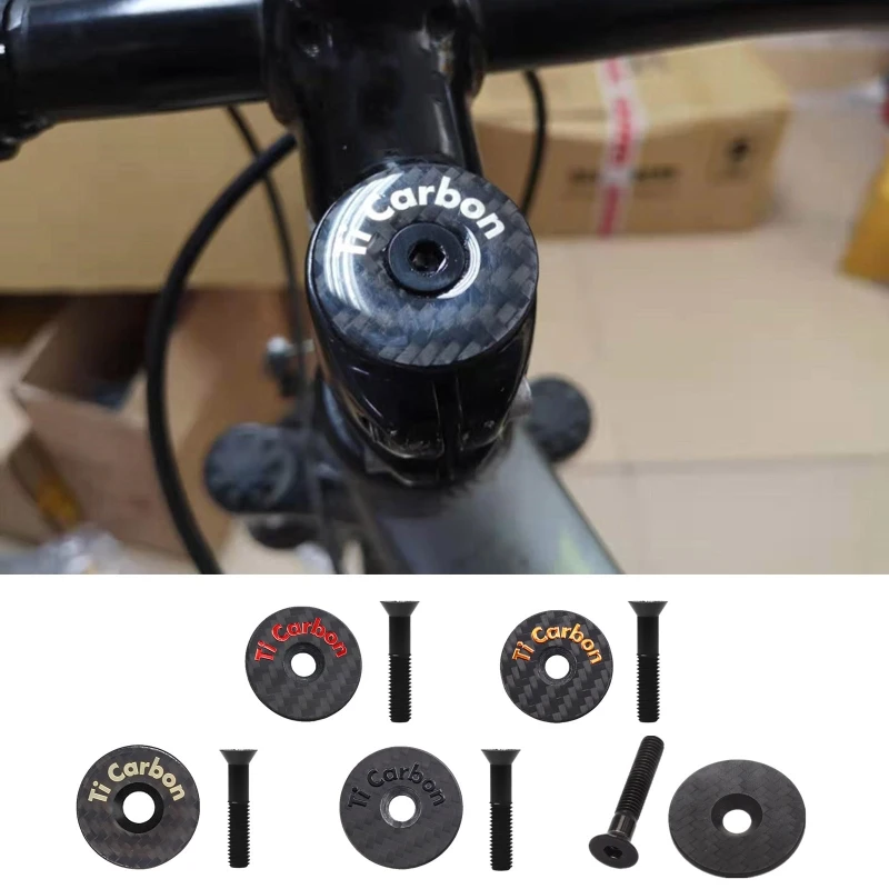 

Carbon Headset Top Screw Kit for MTB Road Bike Stem Cover Decorations Tightly Fix for Mountain Bicycle Front Fork