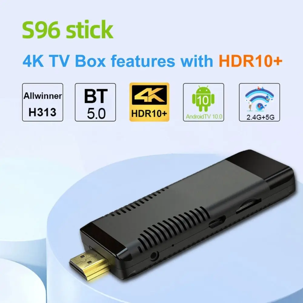 

S96 Stick 2 ГБ + 16 Гб Bluetooth телеприставка голосовое дистанционное управление Android 10 2,4G/телефон двойной WiFi Смарт ТВ приставка AllWinner H313