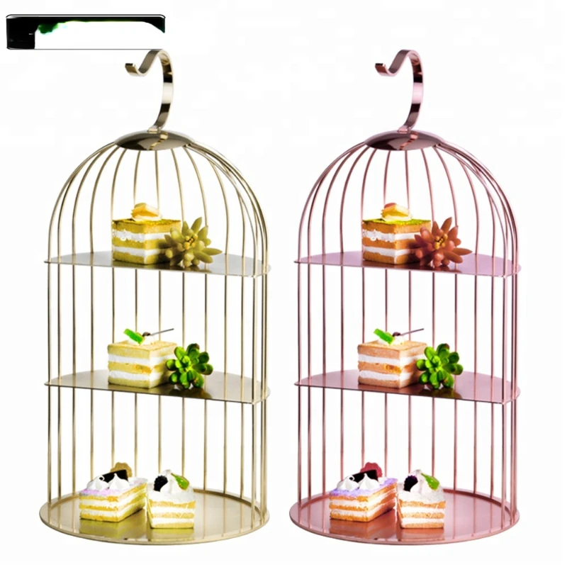 Продукция Гуанчжоу Baja Tahan Бытовая 3 Tingkat EMA Dekorasi Gantung Pernikahan Sangkar Burung Berdiri Kue