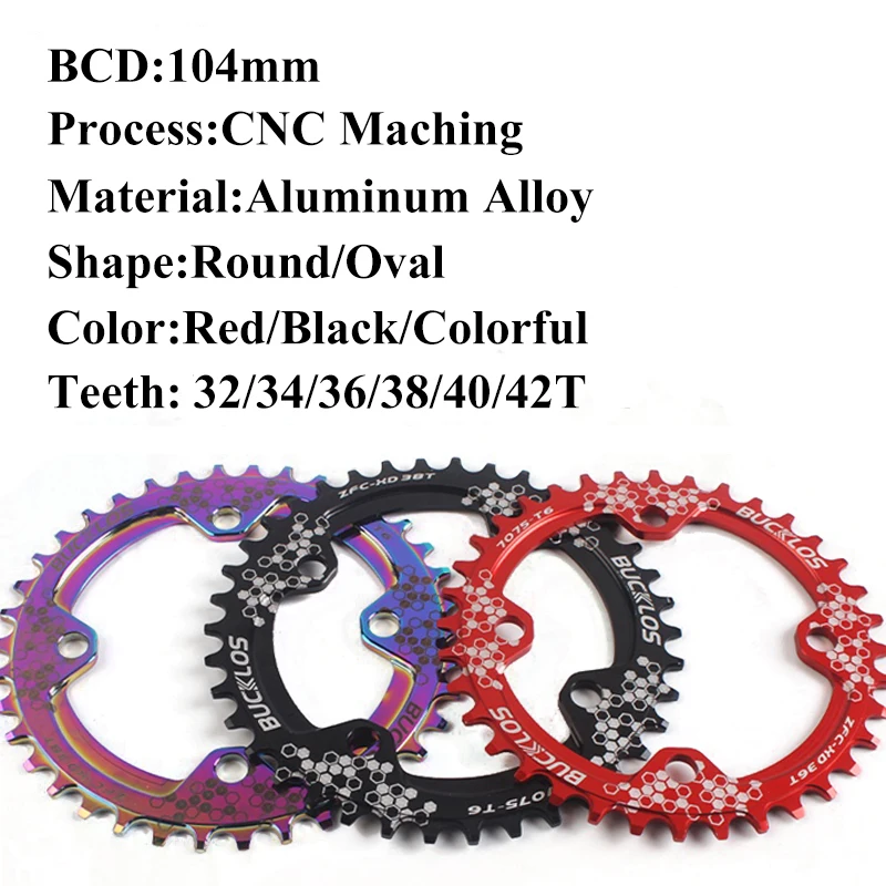 Коленчатый ключ BUCKLOS 104BCD MTB 32T 34T 36T 38T 40T 42T фотоэлемент 170 мм алюминиевый коленчатый