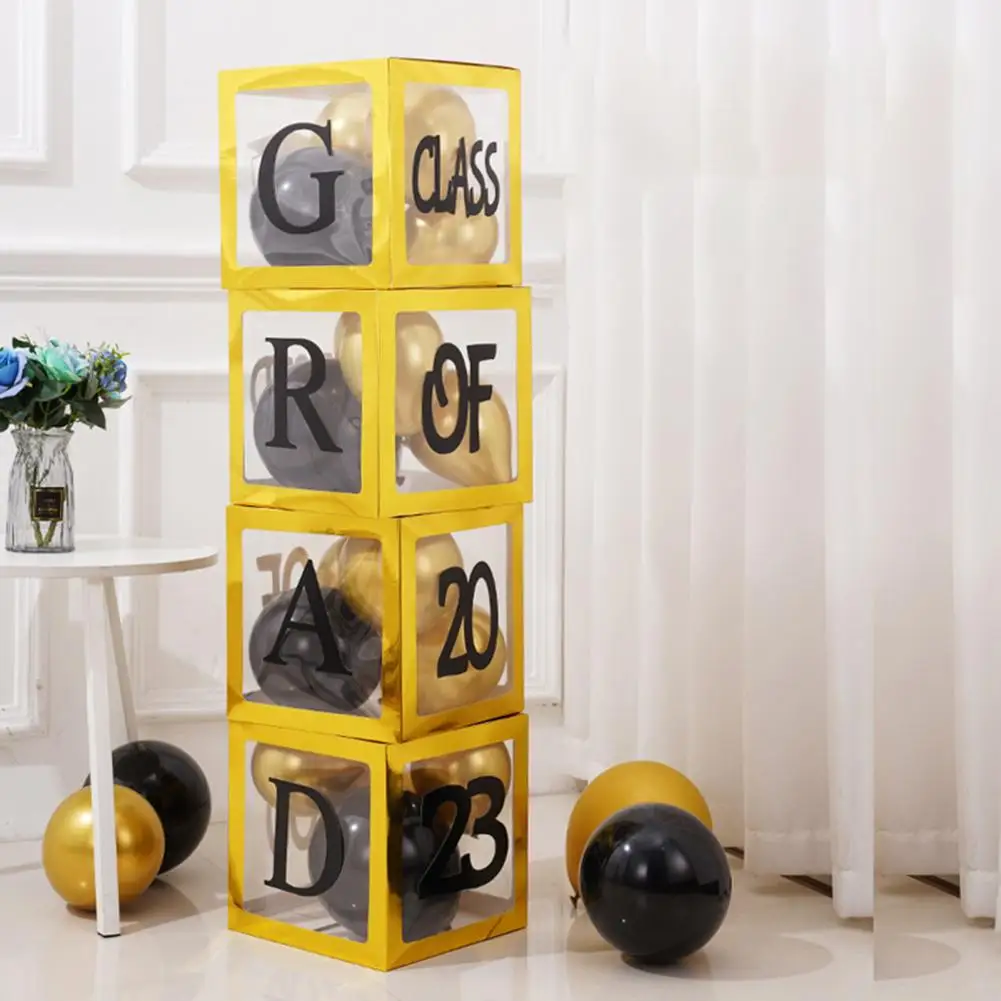 

Graduation Balloon Box 1 Set Great with Adhesive Long Lasting Happy Grad Party Clear Balloon Box Ornament Scene Layout Prop