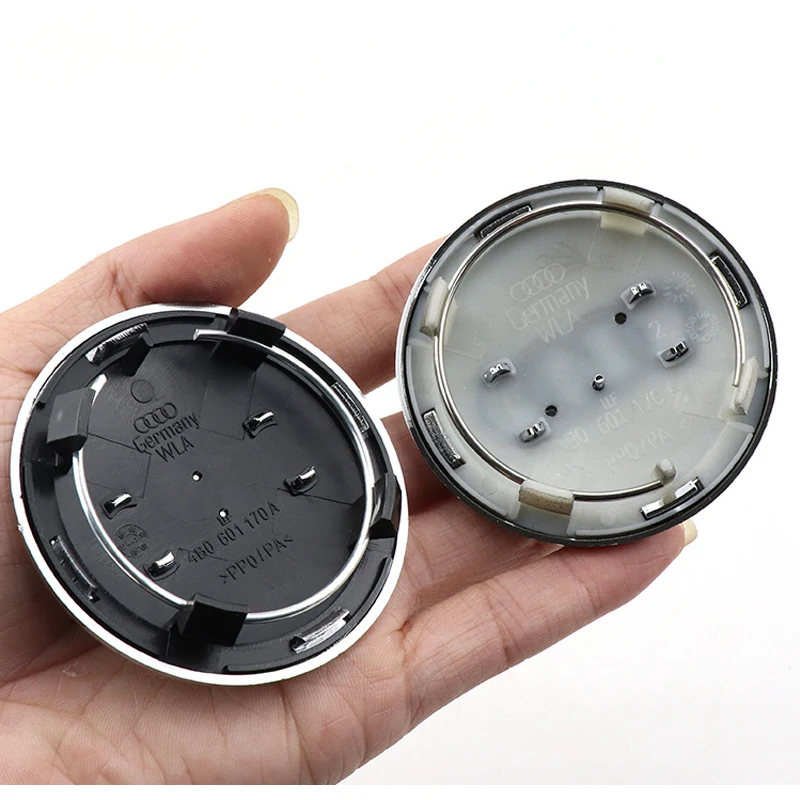 

4pcs Black Grey 60mm 61mm 68mm 69mm Auto Styling Wheel Center Cap Hub Covers Badge 4B0601170 4M0601170 4B0170A Car Accessories