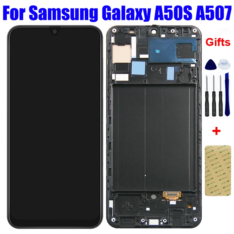 

LCD For Samsung Galaxy A50S A507 A507F SM-A507FN/DS SM-A507FN LCD Display Screen Panel with Touch Digitizer Glass Assembly Frame