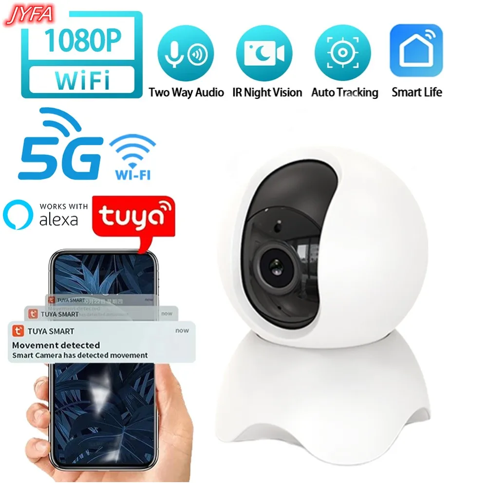 

JYFA Tuya Indoor WiFi IP Camera 5G Smart Home WiFi PTZ Security Surveillance Camera Auto Tracking Baby Monitor Wireless Camera