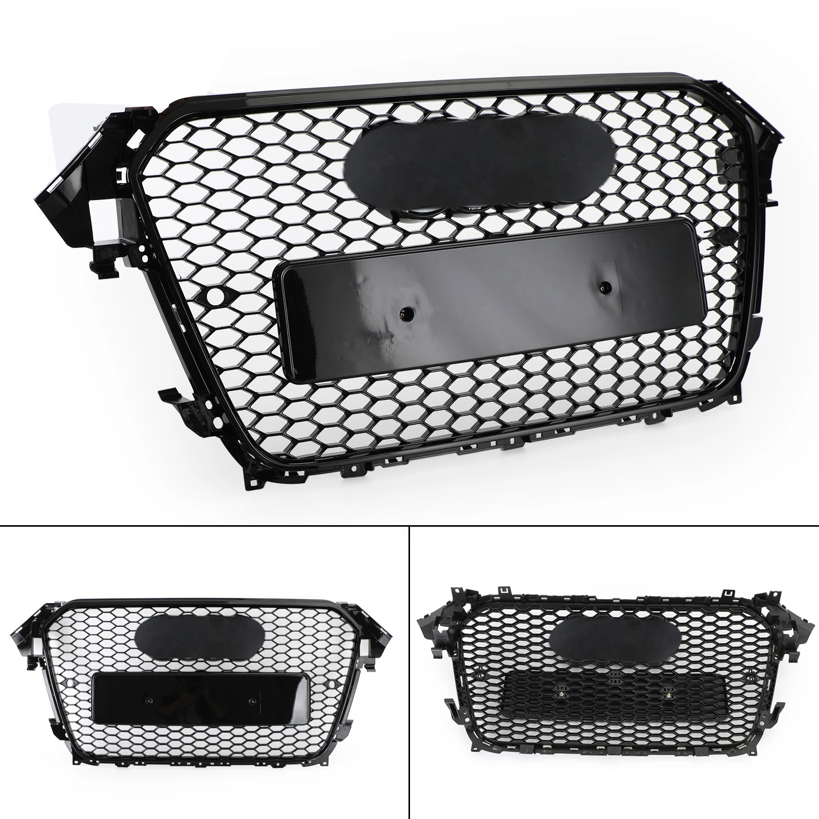 

Gloss Black RS4 Style Mesh Front Bumper Grille Grill For Audi A4 S4 B8.5 2013 2014 2015 2016