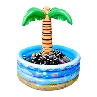 inflatable palm tree cooler holder drink pool floating water drinking drinks hawaiian style party