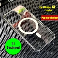 official transparent magnetic phone case for apple iphone 13 pro max mini magsaf magsafing top quality clear cover original 11