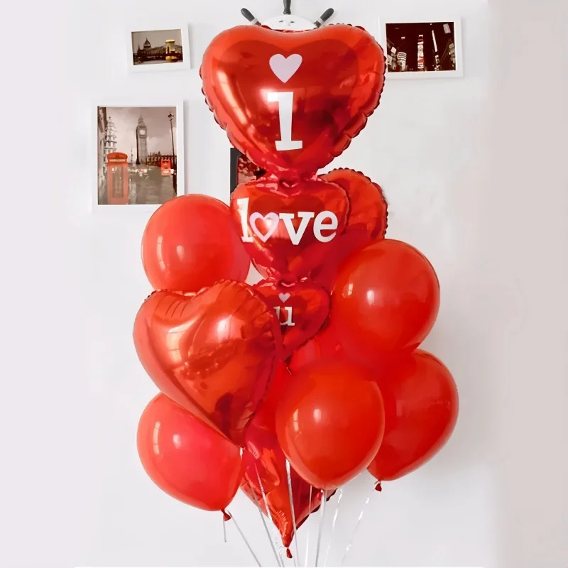 Красные фольгированные воздушные шары Я тебя люблю для украшения свадьбы