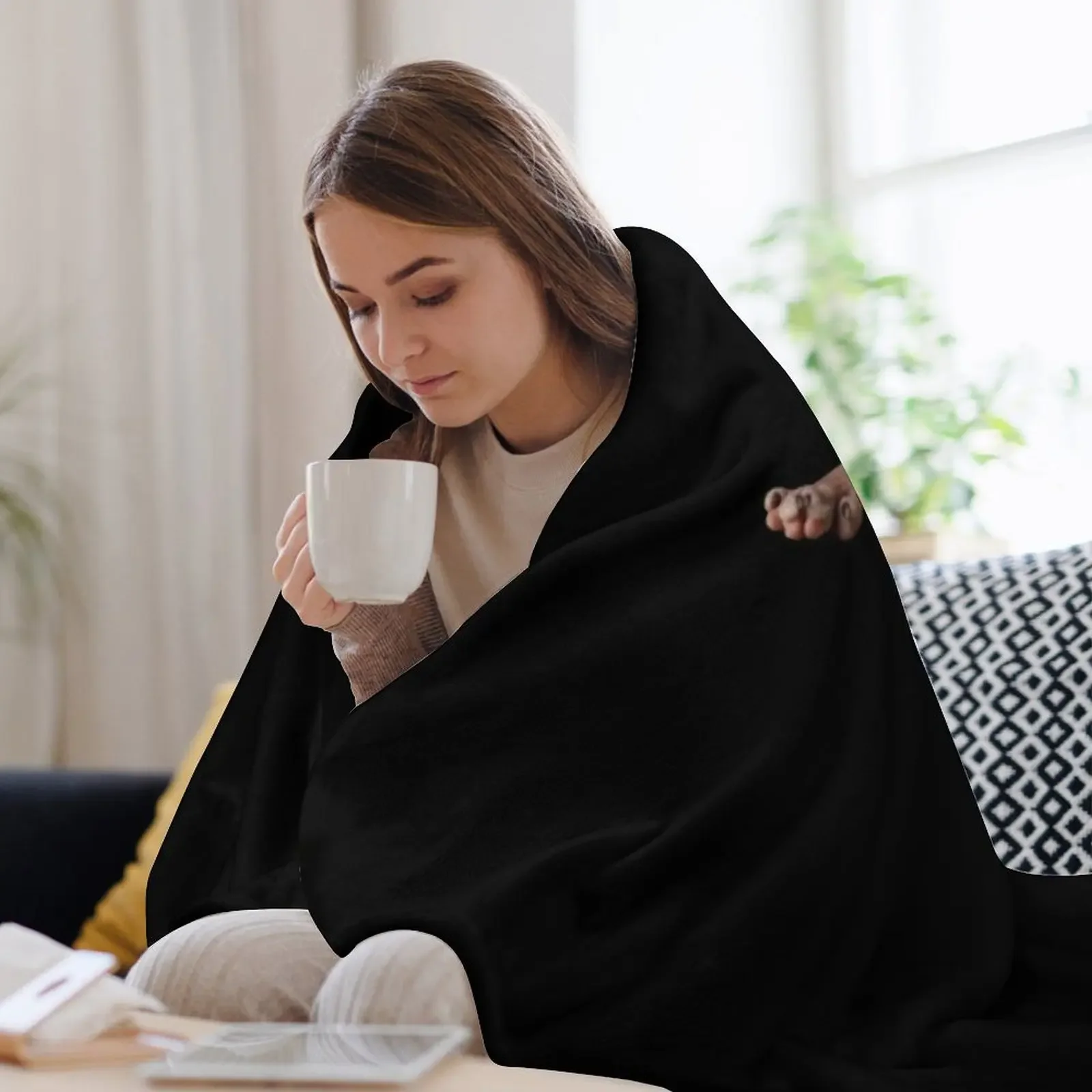 Фото Одеяло «Ковбой Сфинкс», теплое мягкое плюшевое клетчатое одеяло для спального мешка №3