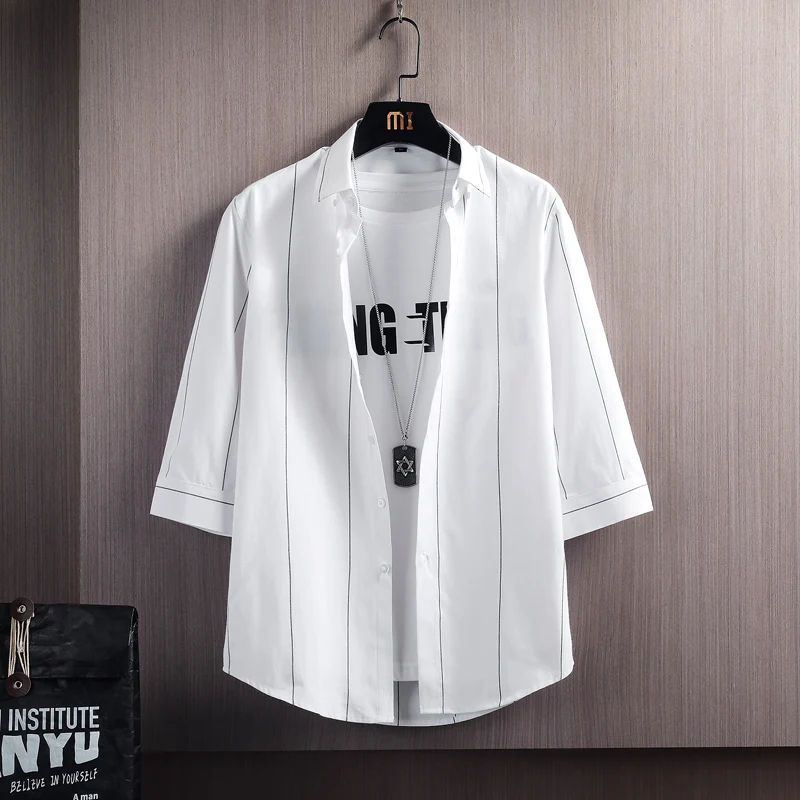 Новинка Весна 2024 стильная Классическая модная мужская рубашка с длинным рукавом