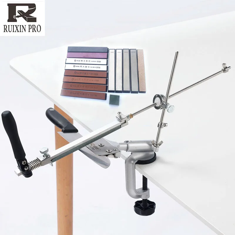 

Ruixin rx008 Aluminium alloy Knife sharpener system 360 degree flip Constant angle Grinding tools with diamond sharpening stone