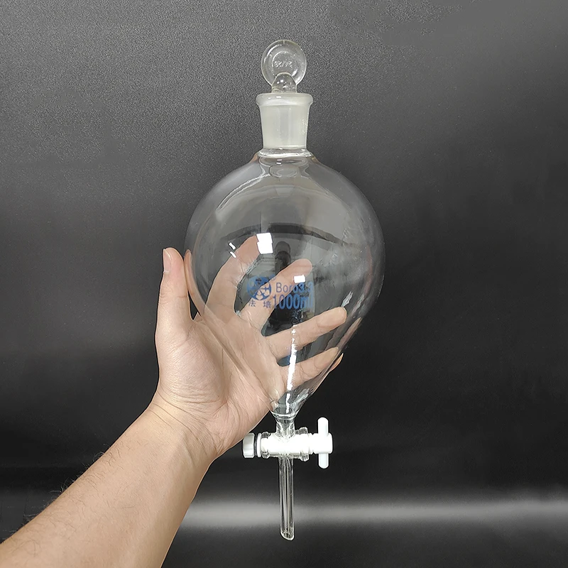 

Разделительная воронка в форме шара, Вземная стеклянная пробка 24/29, 125 мл-500 мл/1000 мл, сферическая делительная воронка, переключающий клапан из ПТФЭ