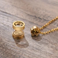 openable men storage bottle necklaces pendants pet ash holder urn gold silver color stainless steel chain fashion jewelry