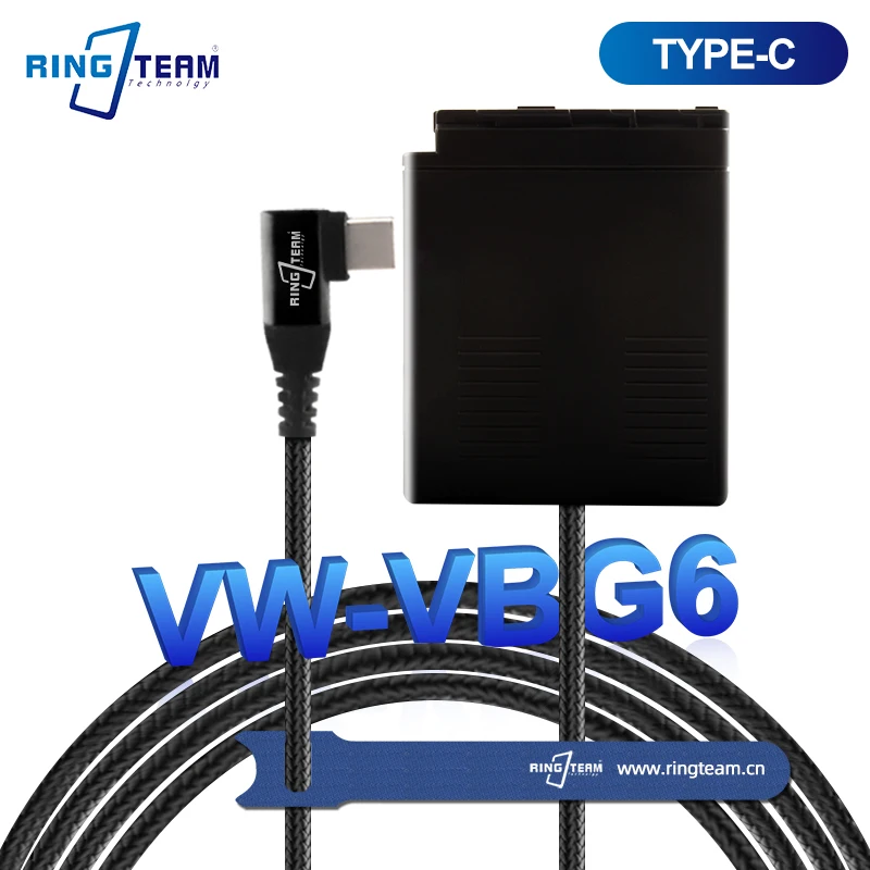 

2M Braided Cable TYPE-C USBC PD Right Angled to VW-VBG6 DC Coupler VBG6 for Panas0nic D310 AG AC7 AF100 HDC HMC40 HMC70 HMC80