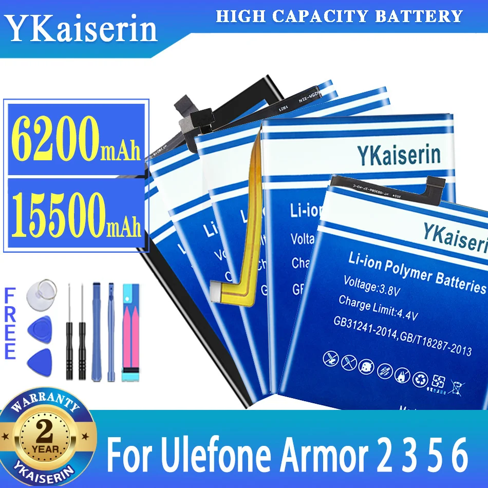 

YKaiserin Battery For Ulefone Armor 2 3 5 6 Armor2 5.0 inch Helio P25 Armor3 Armor5 Armor6 Mobile Phone Battery + Free Tools