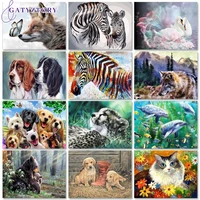 gatyztory 60x75cm painting by numbers handmade number painting animals diy paint by numbers home decor wall art