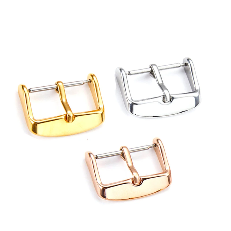 

12-22mm Stainless Steel Watch Band Clasp Durable Metal Watch Strap Buckle Solid Black Silver Rose Gold Watch Clasp Accessories
