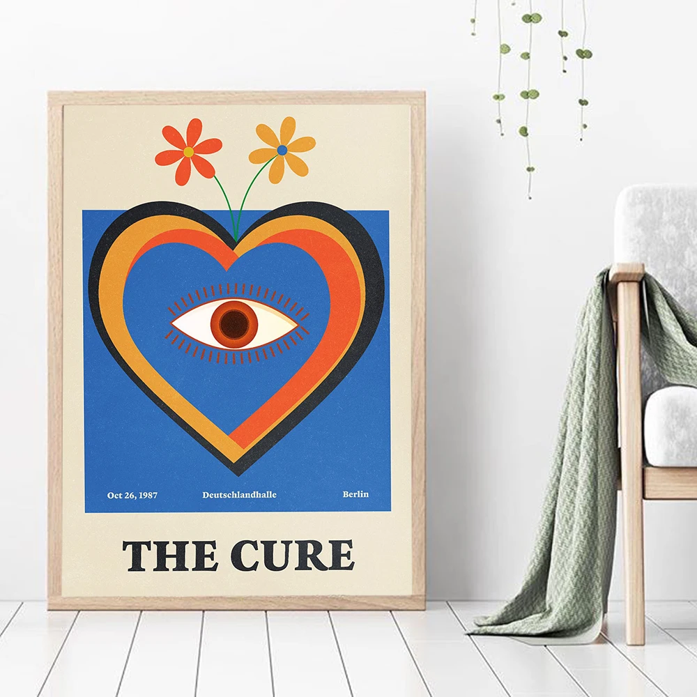 Нордический ретро плакат и печать The Cure Rock Band Музыкальная холстовая живопись винтажные стенные картинки для гостиной домашнего декора на.