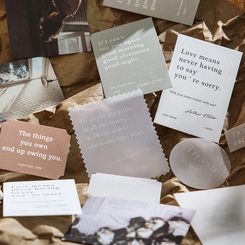 

30 Sheets/pack Material Paper No Sticky Label Scrapbooking Stickers for DIY Decorative Album Diary Stationary School Supplies