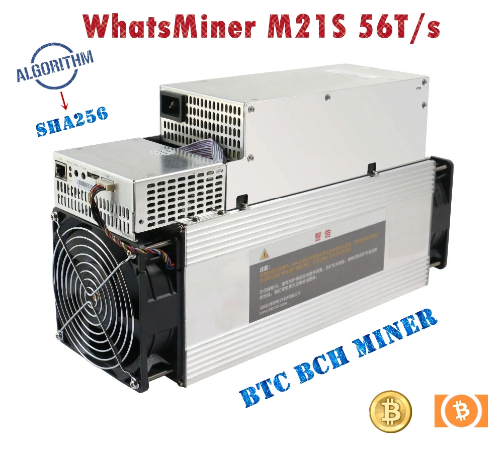 

BTC Miner WhatsMiner M21S 56T With Power Supply Better Than Antminer S9 S11 S15 S17 S17 Pro T17 Z9 Z11 Bitmain S19 WhatsMiner M3