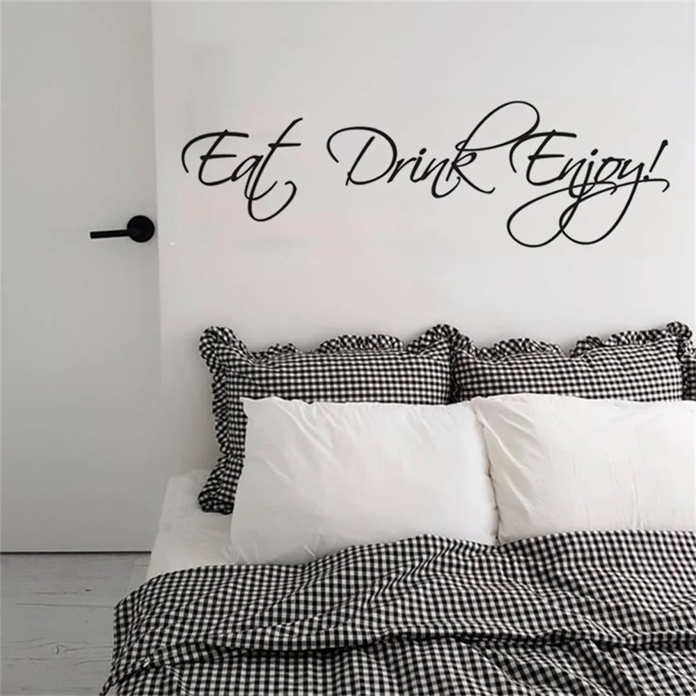 Слитные персонализированные настенные стикеры Eat Drink Enjoy обои для спальни стен