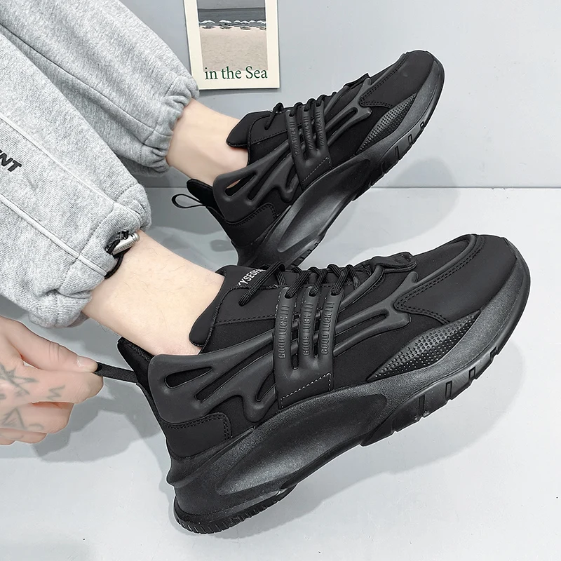 Punk Sneakers Men 2023 Trend Casual Shoes For Men Chunky Walking Sneakers Men New Basketball Sport Running Sneakers Shoes Male