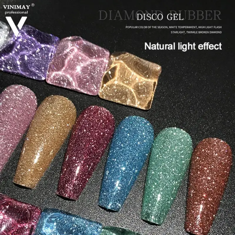 

Sparkling Shiny Nail Gel Nail Varnish Soak Off Uv Led Gel 18 Colors Reflective Glitter Nail Polish Gel Diy Nails 15ml Manicure