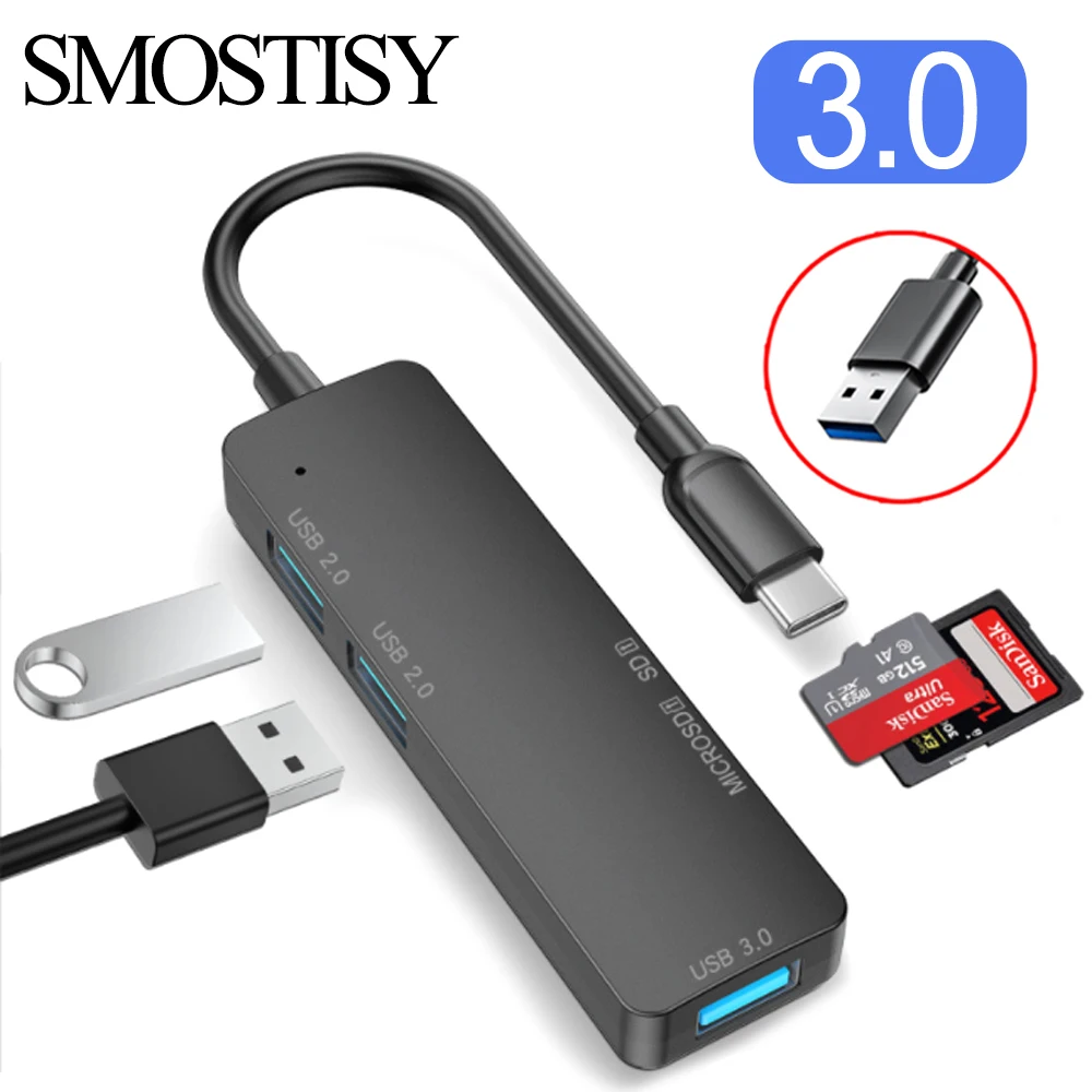 

Hub USB C 3.0 Hub 5 Port Type C High Speed OTG Adapter Portable For PC Computer Xiaomi Macbook Pro Air USB Splitter Extensions