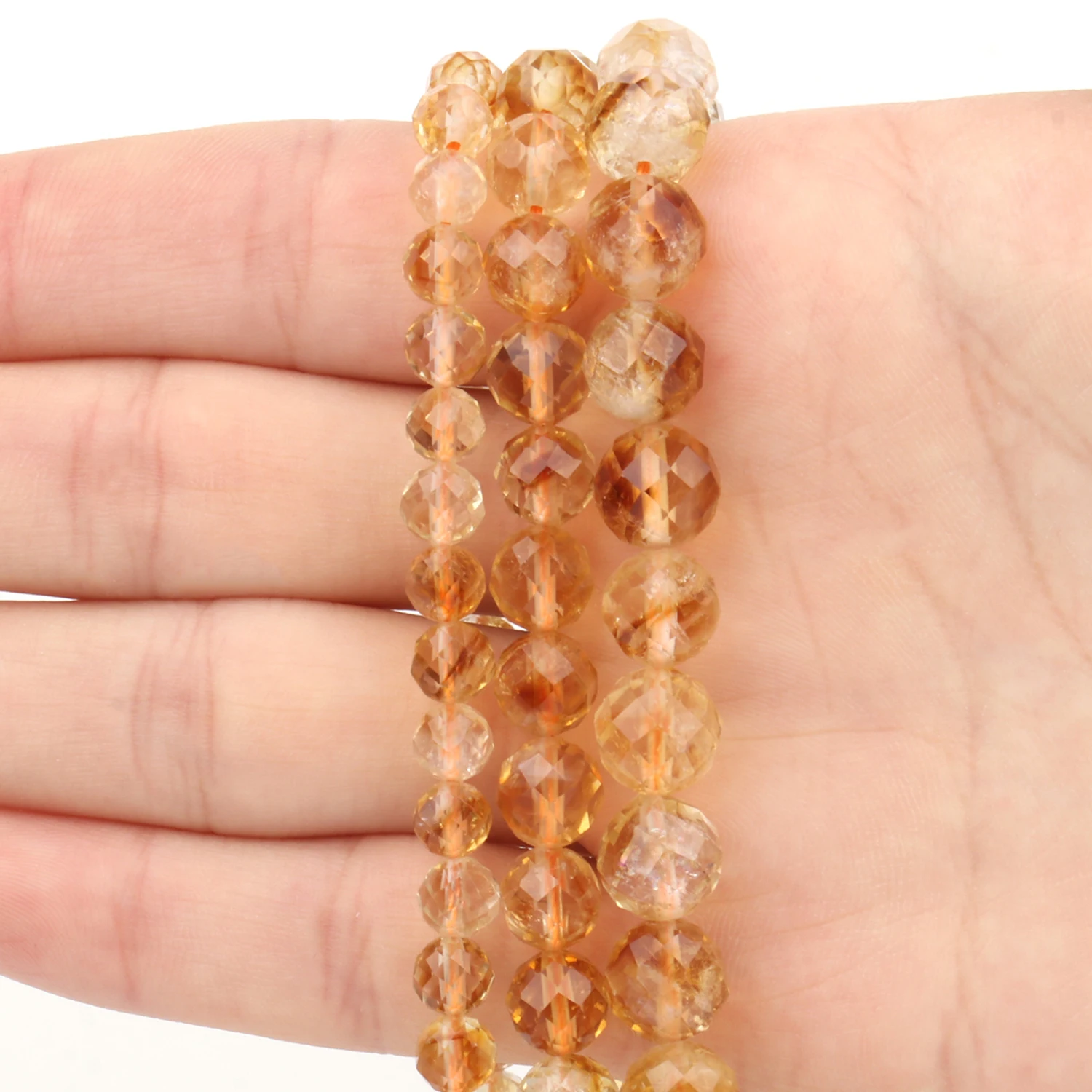 Оптовая Продажа AAA натуральный желтый цитрин граненые поделки круглые свободные