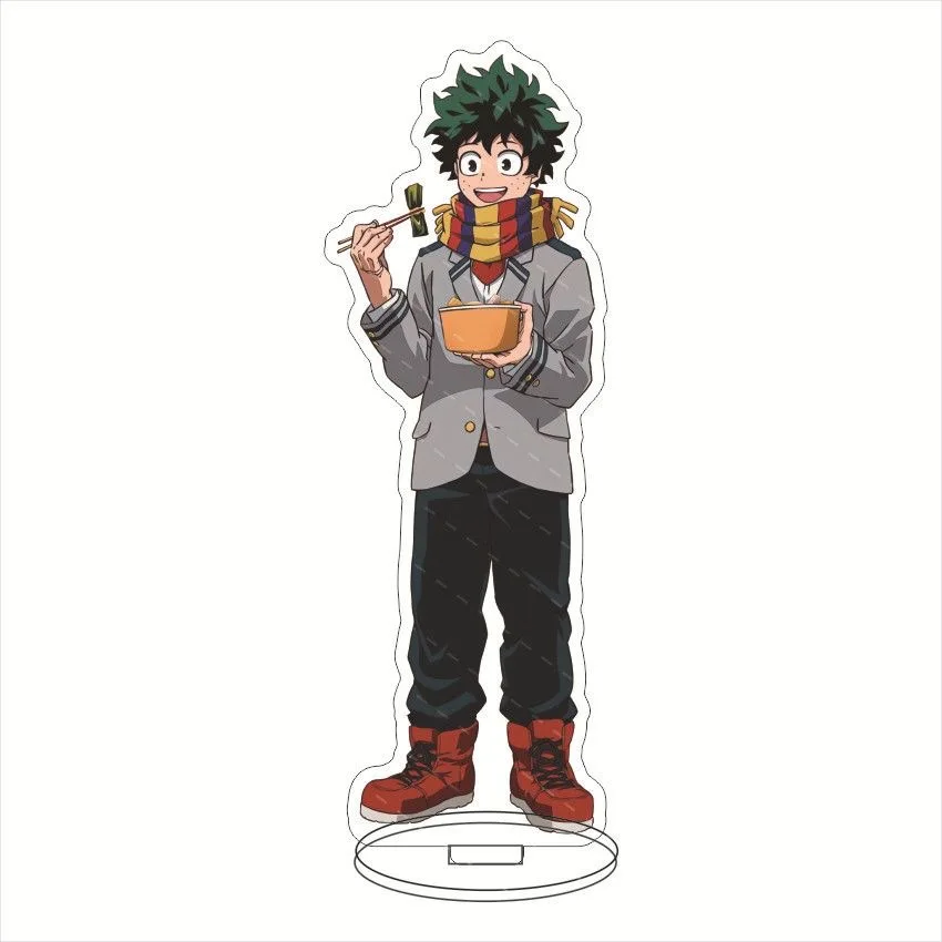 Фото Двусторонняя акриловая подставка 15 см с изображением персонажей My Hero Academia: Изуку Мидория, Тодороки, Эйджиро Киришима, Окацуко Урарака. Подарок. №2