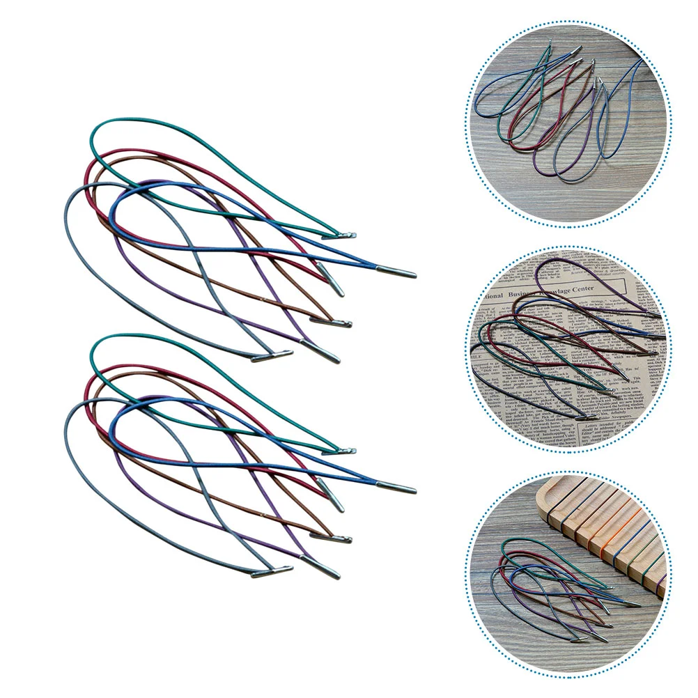 

12 Pcs Magazine Travel Accessories Notebook Elastic Strap Metal Fixing Wrap Band