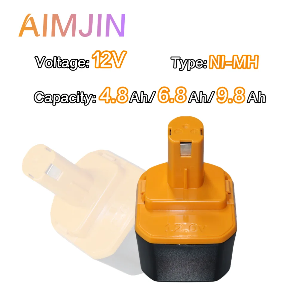 

12V 4800/6800Ah/9800mAh NiMh battery Replacement Cordless Drill Screwdriver Tools Battery for Ryobi B-1230H B-1222H B-1220F2 B-1