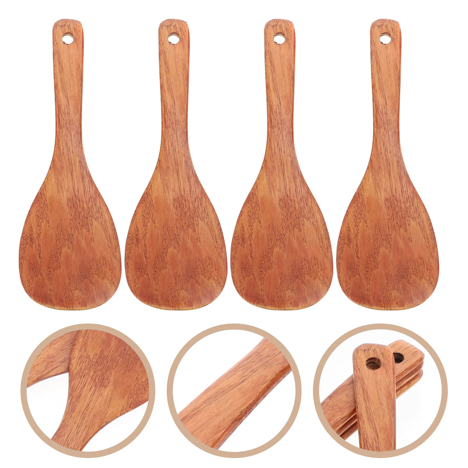 

4 Pcs Rice Spoon Metal Cooking Spoon Catering Spoons Scraper Rice Spatula Wood Potato Servers