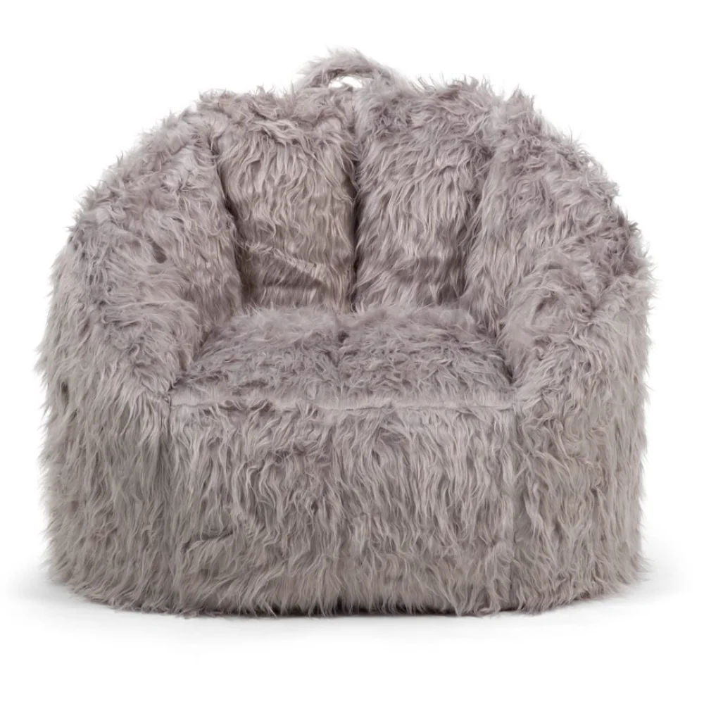 100% Polyester Milano Bean Bag Chair, Shag Fur 2.5ft, Relax Soft Comfortable Sofa，28.00 X 30.50 X 28.00 Inches