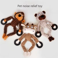 2022 new dog toy for large dogs cat plush squeak stuffed toys funny pet monkeybearcattle shape corduroy chew toy puppy toys