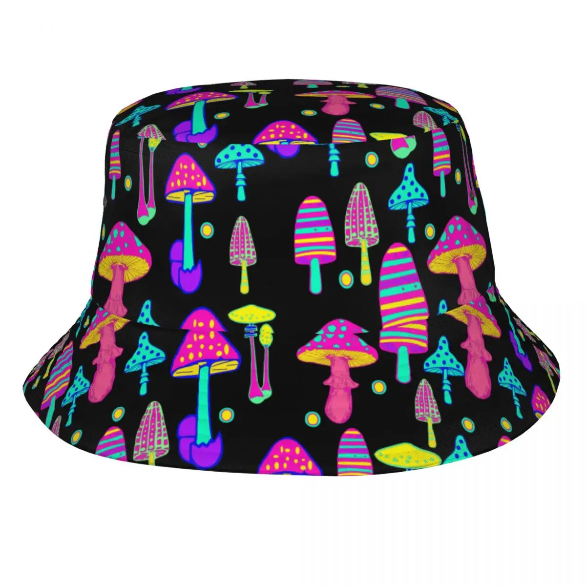 Волшебная психоделическая шляпа с грибами в стиле "рыбак" с широким отражающим козырьком для пляжа, путешествий и походов на солнце для мужчин и женщин.