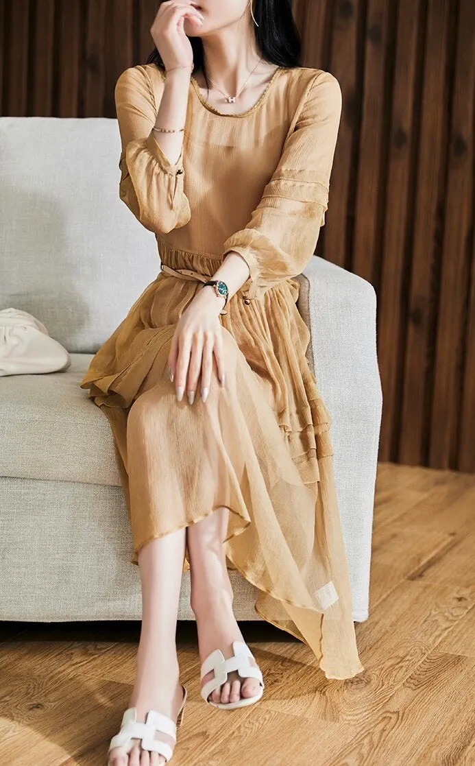 

Женское плиссированное платье с кружевом, весна-лето 2023