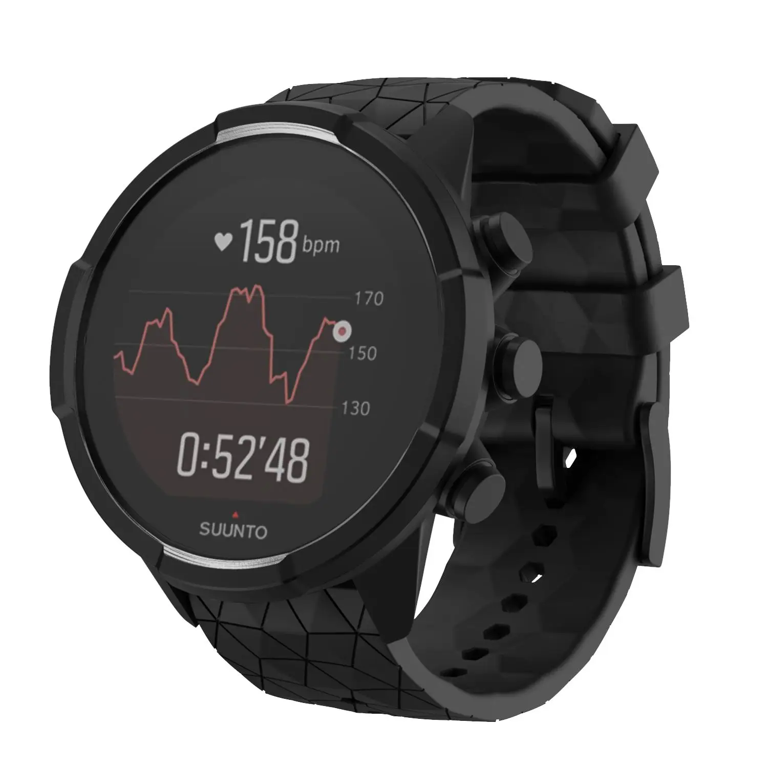 Силиконовый сменный ремешок совместимый с спортивным запястьем Suunto Spartan HR/9