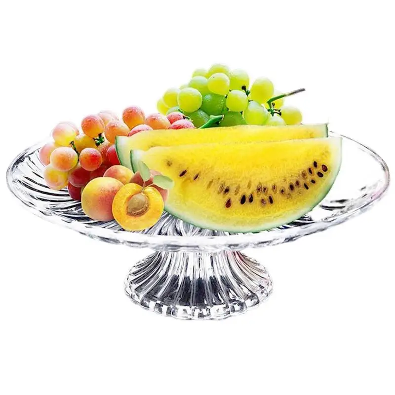 

Crystal Round Serving Tray Snack Fruit Dry Fruit Plate HighQuality Handmade Sushi Dish Dinnerware Tableware