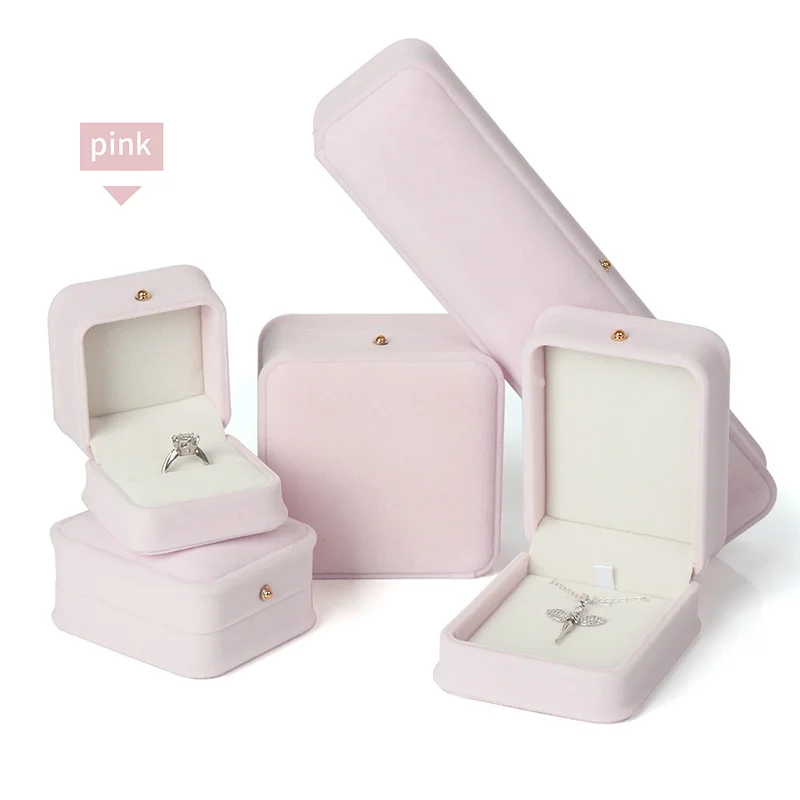 

New Fashion Romantic Brushed Velvet Ring Earrings Pendant Bracelet Storage Gift Jewelry Packaging Box