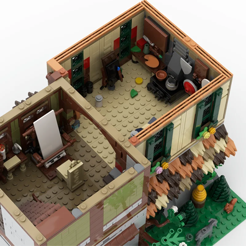 3161 шт. идеи средневековый город квадратная фурнитура и продуктовые строительные