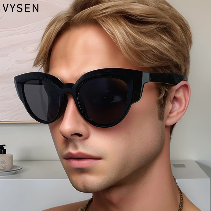Y2K солнцезащитные очки кошачий глаз мужские 2024 элитный бренд нерегулярные модные