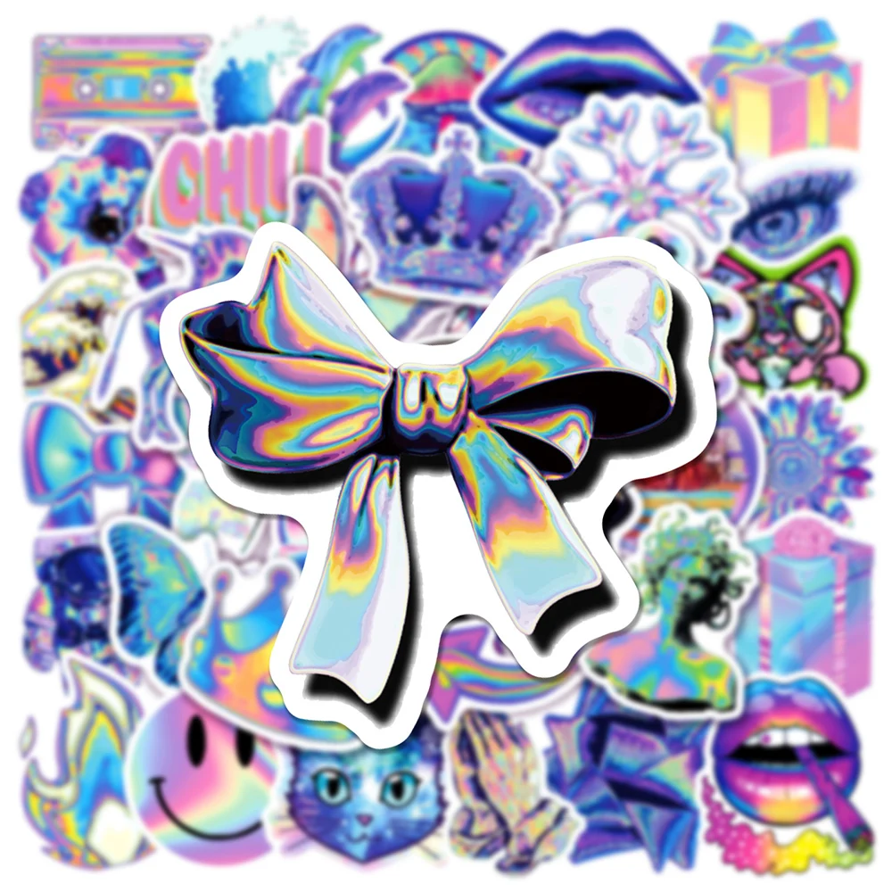 10/30/50/100 шт. Мультяшные голографические лазерные красочные наклейки Эстетические