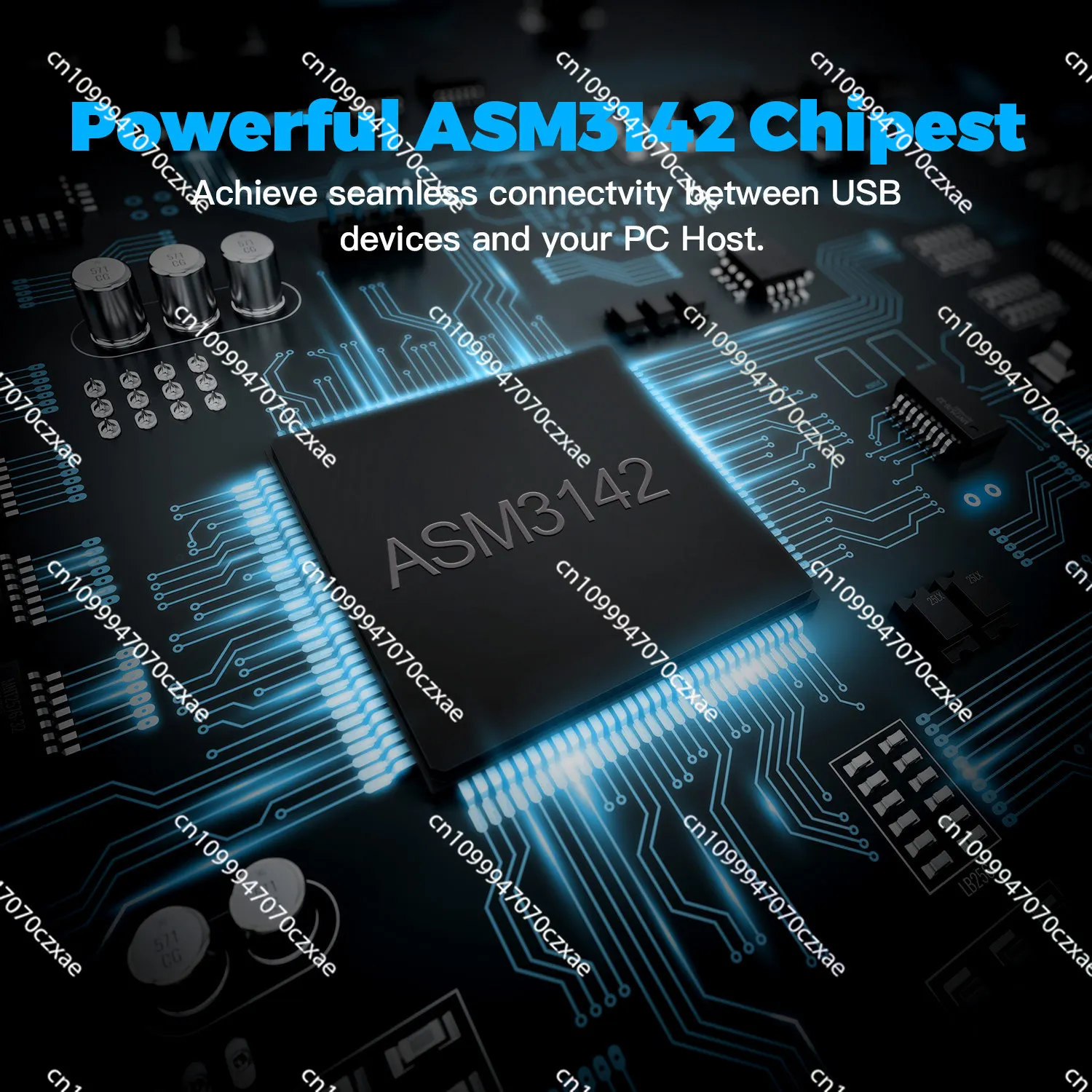 Фото Адаптер-карта расширения PCIE To TYPEC 3.2, четырехпортовый USB-C, 4 порта, 20 Гбит/с, без питания, ASM3142 №4
